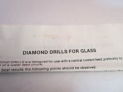 OPTICAL TOOL GLASS DIAMOND DRILL 1" DIAMETER FOR LENSES LASER OPTICS BIN#3K