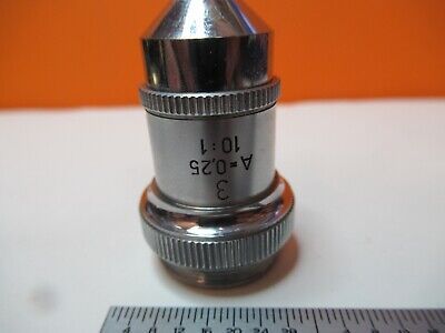 ANTIQUE ERNST LEITZ OBJECTIVE 10X OPTICS MICROSCOPE PART AS PICTURED &16-A-63