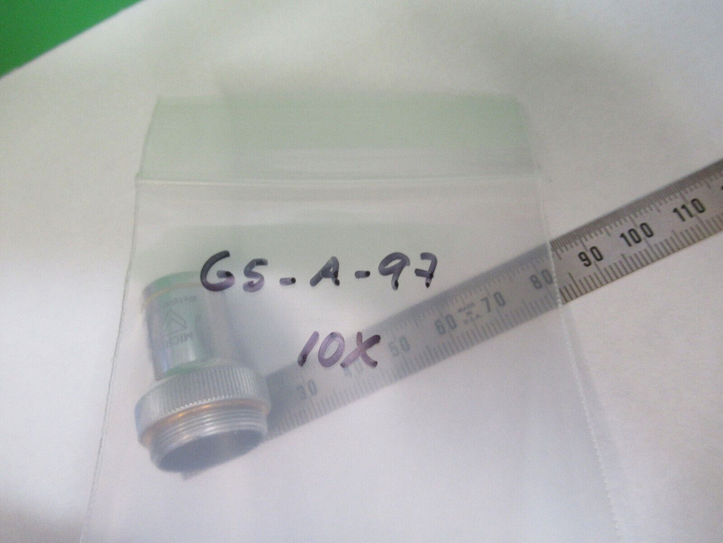 MICROLUX WETZLAR GERMANY 10X OBJECTIVE LENS MICROSCOPE PART AS PICTURED G5-A-97