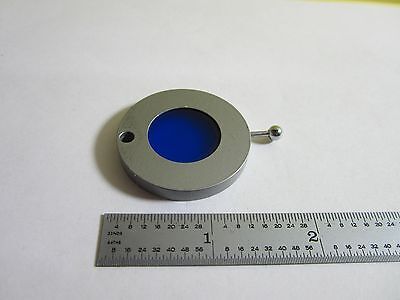 MICROSCOPE PART OLYMPUS BLUE FILTER OPTICS AS IS BIN#32-B-33