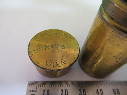 ANTIQUE BRASS REICHERT CANISTER OBJECTIVE MICROSCOPE PART AS PICTURED &P2-B-96