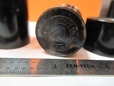 ANTIQUE LOT EMPTY OBJECTIVE CANS MICROSCOPE PART AS PICTURED #7B-B-118