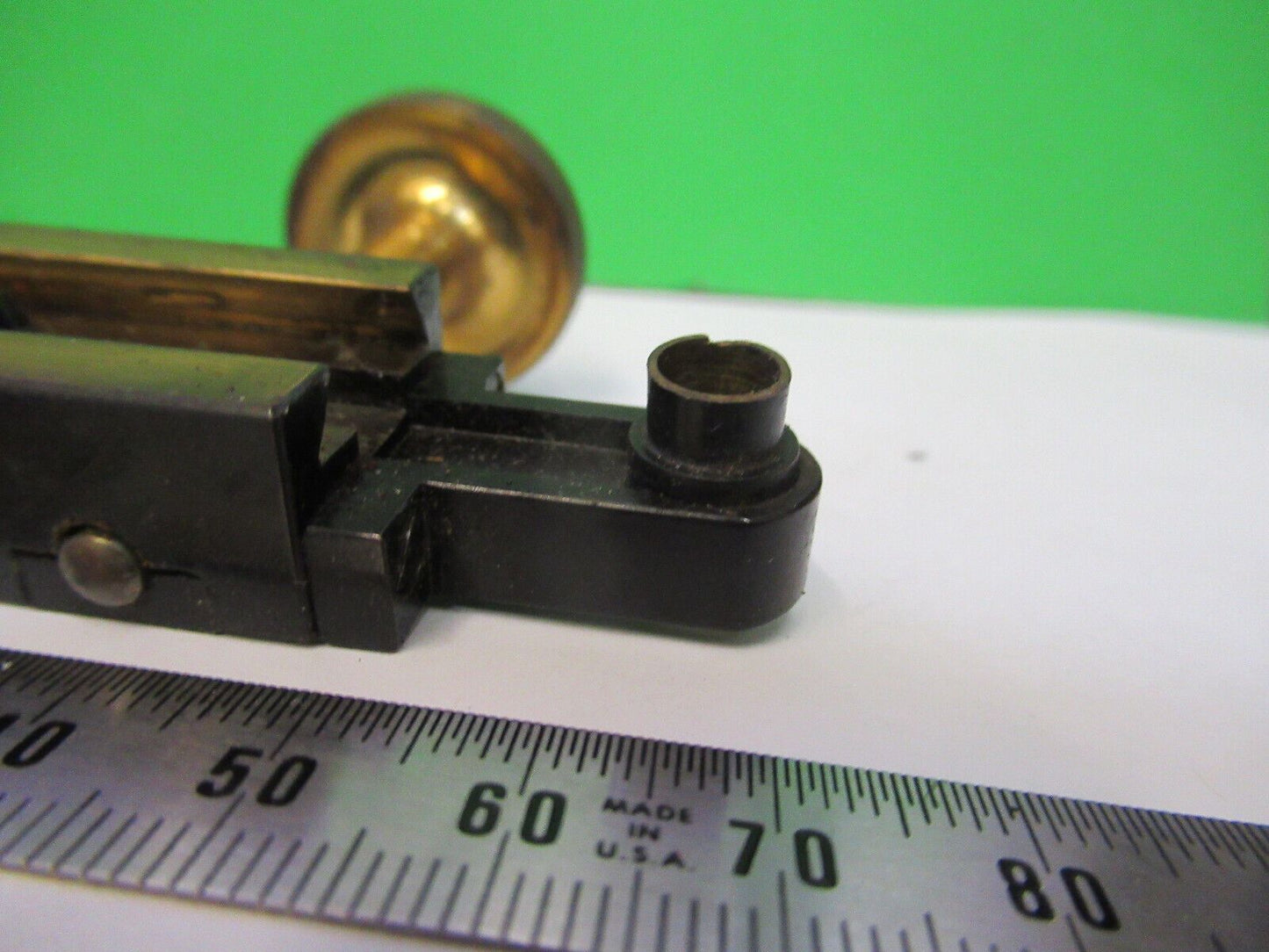 ANTIQUE ERNST LEITZ BRASS CONDENSER HOLDER MICROSCOPE PART AS PICTURED #R1-A-84