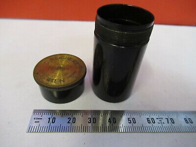 EMPTY BRASS CANISTER OBJECTIVE REICHERT MICROSCOPE PART AS PICTURED &8Z-A-25