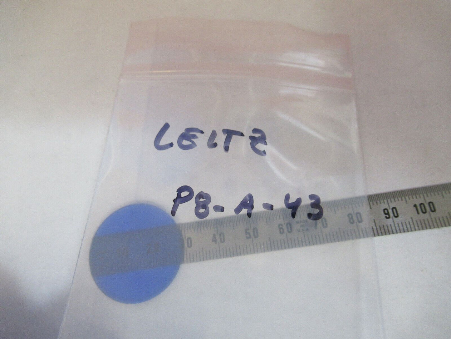 LEITZ WETZLAR GLASS BLUE FILTER OPTICS MICROSCOPE PART AS PICTURED #P8-A-43