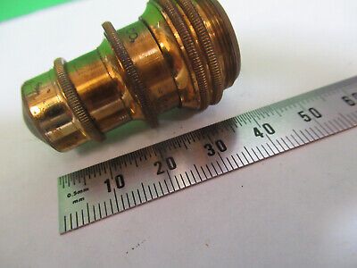 ANTIQUE BAUSCH LOMB BRASS OBJECTIVE LENS MICROSCOPE PART AS PICTURED Q9-A-47