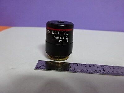 LEICA GERMANY OBJECTIVE ACHRO 4X OPTICS MICROSCOPE PART AS PICTURED &Z4-17