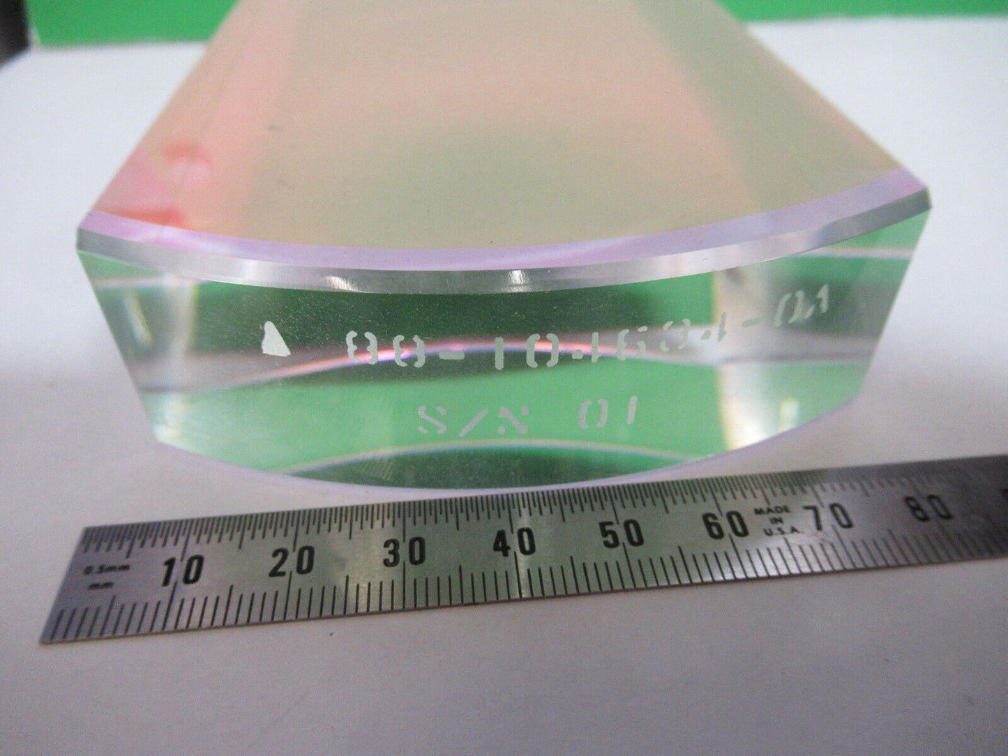 OPTICAL FLAT GLASS THICK FUSED SILICA COATED LASER OPTICS AS PICTURED #H9-A-34