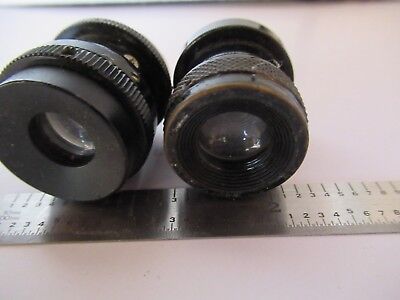 FOR PARTS LOT 2 EA ANTIQUE RARE EYEPIECES OCULAR MICROSCOPE PART OPTICS #60-A-09