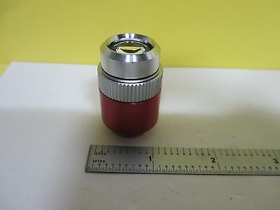 MICROSCOPE PART OBJECTIVE LEITZ GERMANY RED OPTICS AS IS BIN#T9-24