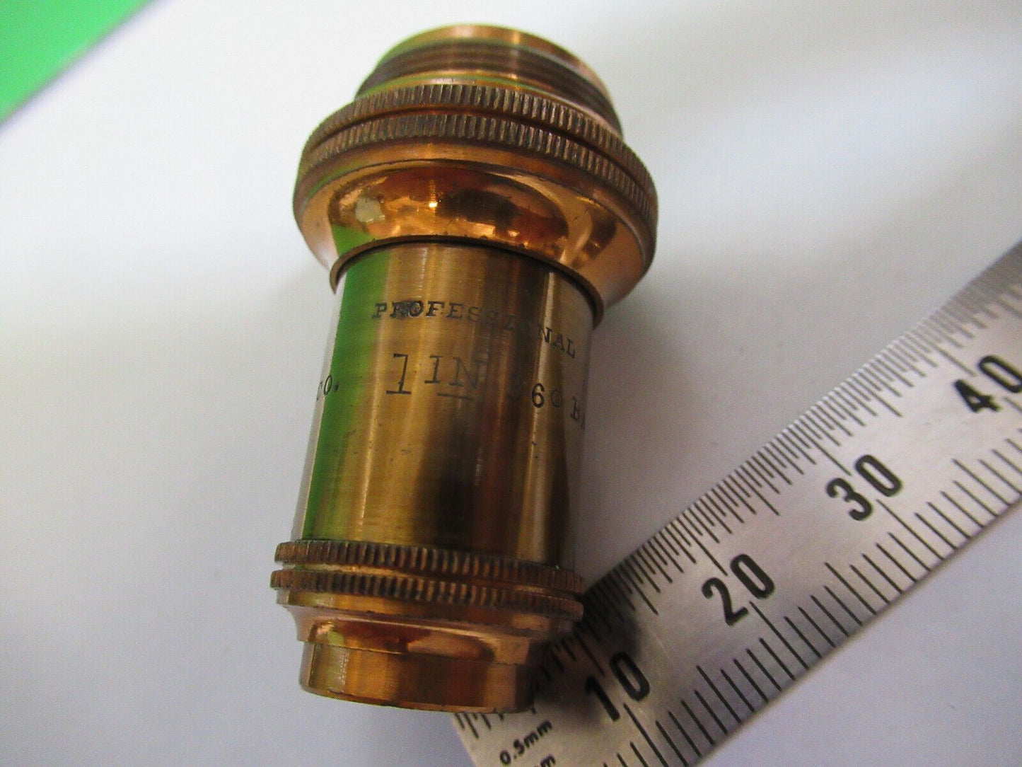 ANTIQUE BRASS BAUSCH LOMB 1 in OBJECTIVE MICROSCOPE PART AS PICTURED #H3-A-14