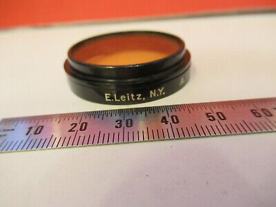 ERNST LEITZ N.Y. ORANGE FILTER MICROSCOPE PART OPTICS AS PICTURED #82-A-11