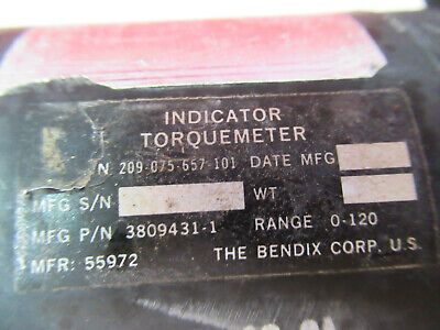 AIRCRAFT BELL INDICATOR TORQUEMETER 209-075-657-101  AS PICTURED &C1-A-23