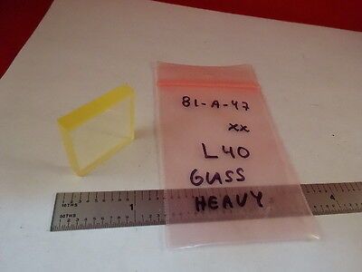 HEAVY GLASS L40 HIGH INDEX REFRACTION SQUARE OPTICAL LASER OPTICS AS IS &81-A-47