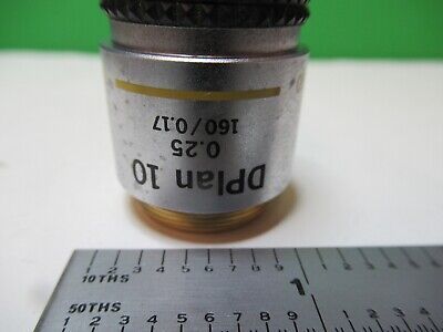 OLYMPUS OBJECTIVE DPLAN 10X /160 OPTICS MICROSCOPE PART AS PICTURED &18-B-11