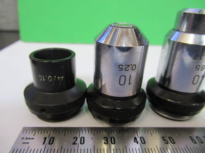 LOT OBJECTIVES WILD HEERBRUGG SWISS MICROSCOPE PART AS PICTURED Q7-B-17