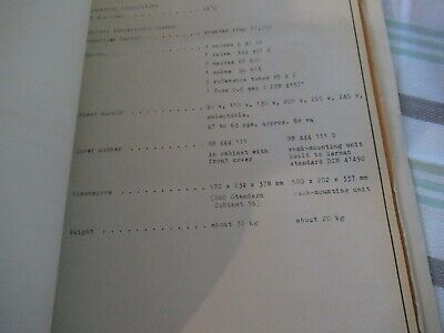 COLLECTABLE RARE ROHDE SCHWARZ XSA QUARTZ FREQUENCY STANDARD MANUAL 1960 &BIBLI