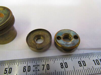 ANTIQUE BRASS SPENCER SET OF KNOBS ASSEMBLY MICROSCOPE PART AS PICTURED &F1-A-24