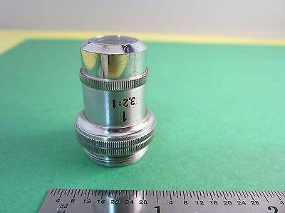 MICROSCOPE PART LEITZ WETZLAR GERMANY OBJECTIVE 3.2X AS IS OPTICS BIN#14