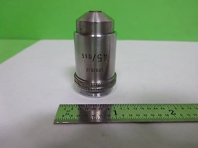 MICROSCOPE PART LEITZ GERMANY VINTAGE  OBJECTIVE 45X OPTICS AS IS BIN#2B-E-18