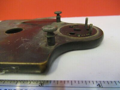 FOR PARTS ANTIQUE BRASS BAUSCH LOMB STAGE MICROSCOPE PART AS PICTURED &A7-B-20