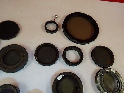 for parts MICROSCOPE PART LOT POLARIZERS POL MOUNTS ETC OPTICS AS IS B#AH-26