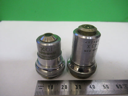 LOT 2 ea OBJECTIVES BAUSCH LOMB USA MICROSCOPE PART AS PICTURED &R4-A-53