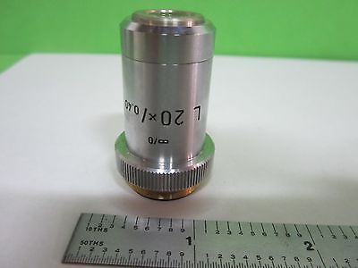 MICROSCOPE PART OBJECTIVE LEITZ GERMANY L 20X INFINITY OPTICS AS IS T1-08