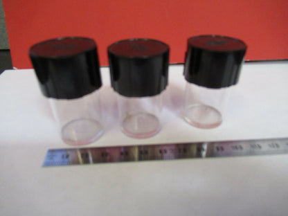 OLYMPUS JAPAN LOT 3 EA EMPTY OBJECTIVE CANS MICROSCOPE PART AS PICTURED #P8-A-44