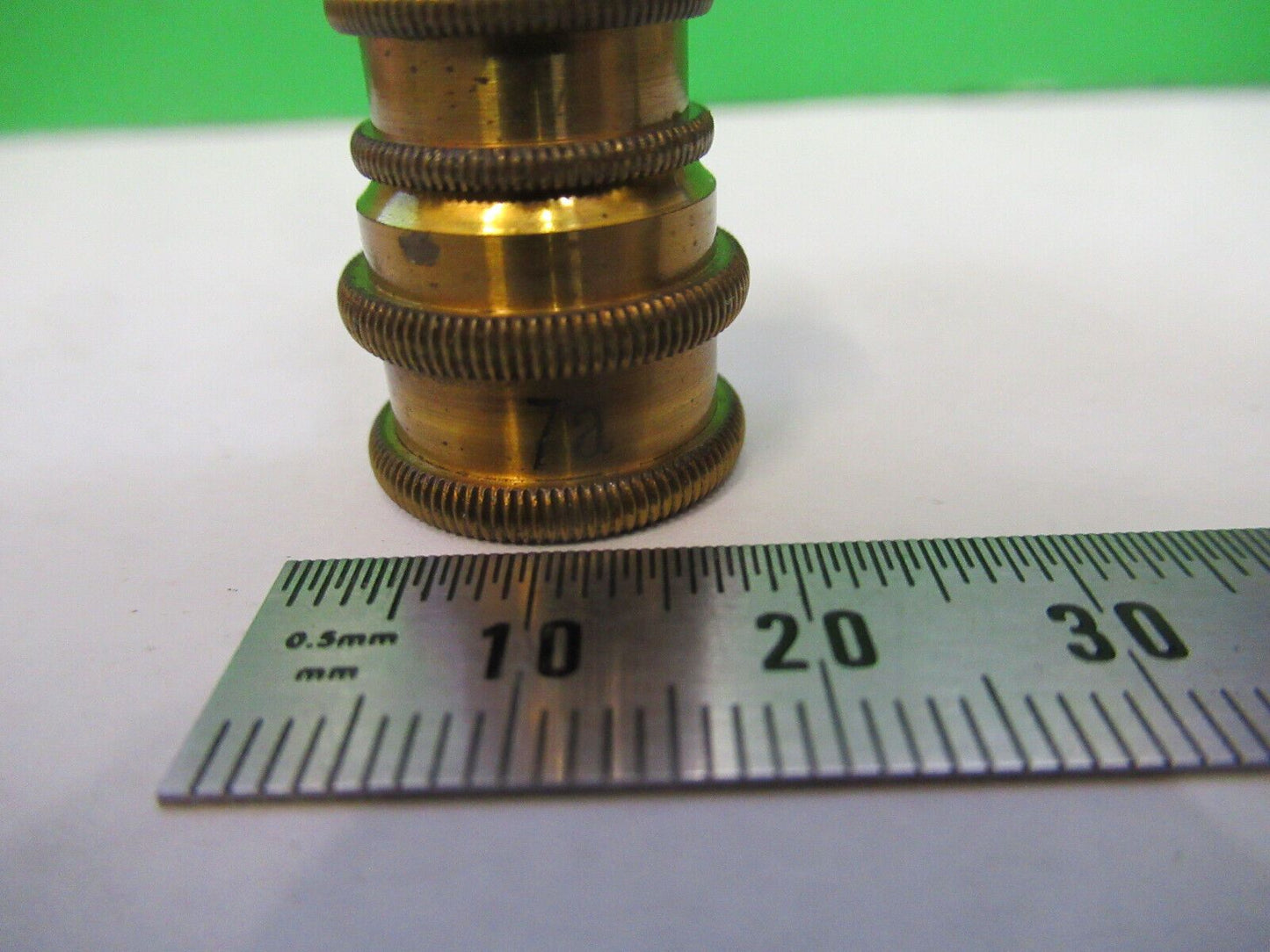 ANTIQUE BRASS REICHERT AUSTRIA OBJECTIVE RARE MICROSCOPE PART AS PICTURED 5-B-12