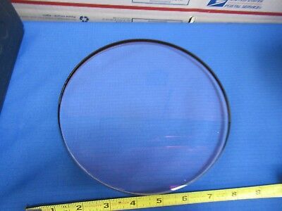 HUGE OPTICAL GLASS LENS 7.5" DIAMETER 6" FL MIL SPEC OPTICS BI CONVEX &FT-3-43