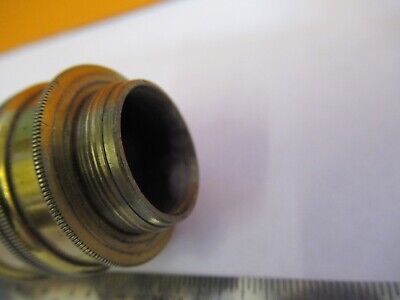 ANTIQUE VERY RARE BRASS OBJECTIVE UNKNOWN MICROSCOPE PART AS PICTURED &7B-B-39