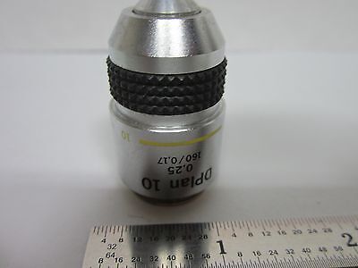 MICROSCOPE OBJECTIVE OLYMPUS DPLAN 10X OPTICS AS IS BN#F5-19