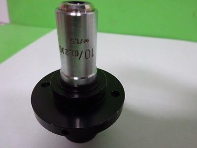 MICROSCOPE PART OBJECTIVE ZEISS GERMANY 10X OPTICS  AS IS BIN#72-22