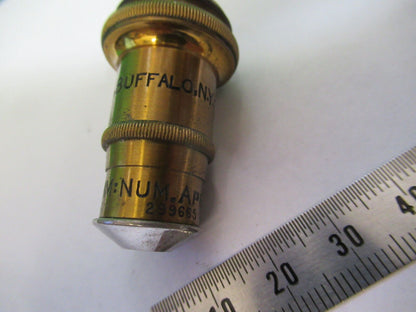 SPENCER OBJECTIVE 44X ANTIQUE BRASS MICROSCOPE PART AS PICTURED &R7-B-13x