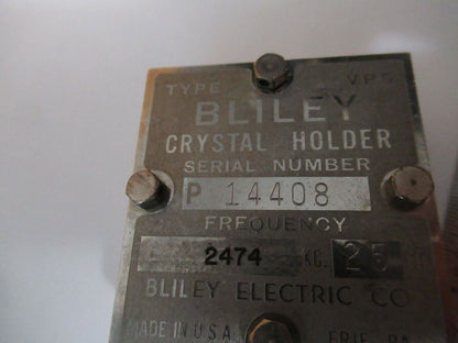 ANTIQUE 1930s QUARTZ RADIO CRYSTAL VP5 BLILEY ELECTRIC FREQUENCY CONTROL F4-A-02