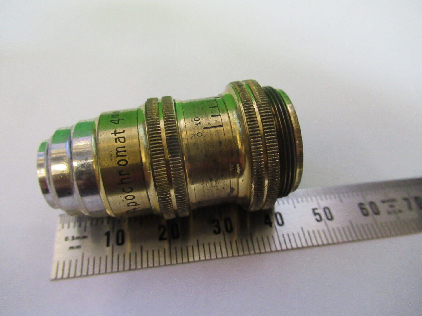 ANTIQUE BRASS ERNST LEITZ POL APO OBJECTIVE MICROSCOPE PART AS PICTURED #R6-A-71