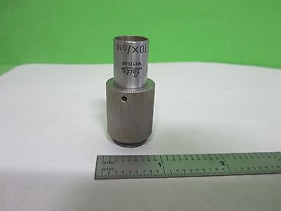 MICROSCOPE PART LEITZ WETZLAR GERMANY OBJECTIVE 10X OPTICS AS IS BIN#S1-L-14