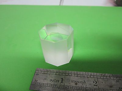 OPTICAL weird truncated prism coated inside circle ?? LASER OPTICS BIN#3c-70