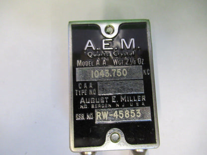 A.E.M. AUGUST MILLER QUARTZ CRYSTAL FREQUENCY RESONATOR AS PICTURED #Z6-A-71