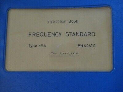 COLLECTABLE RARE ROHDE SCHWARZ XSA QUARTZ FREQUENCY STANDARD MANUAL 1960 &BIBLI