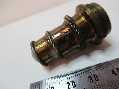 ANTIQUE BRASS OBJECTIVE SPENCER 4mm OPTICS MICROSCOPE PART AS PICTURED &83-B-33