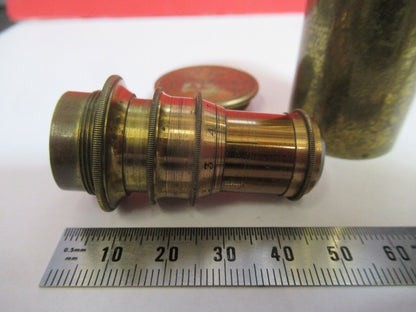 ANTIQUE BRASS  BAKER LONDON 1/2 OBJECTIVE MICROSCOPE PART AS PICTURED G4-A-51