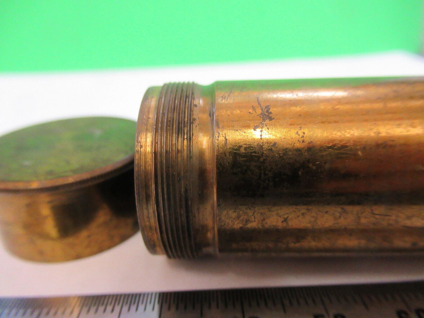 ANTIQUE BRASS LEITZ "6" CANISTER OBJECTIVE MICROSCOPE PART AS PICTURED P2-B-39