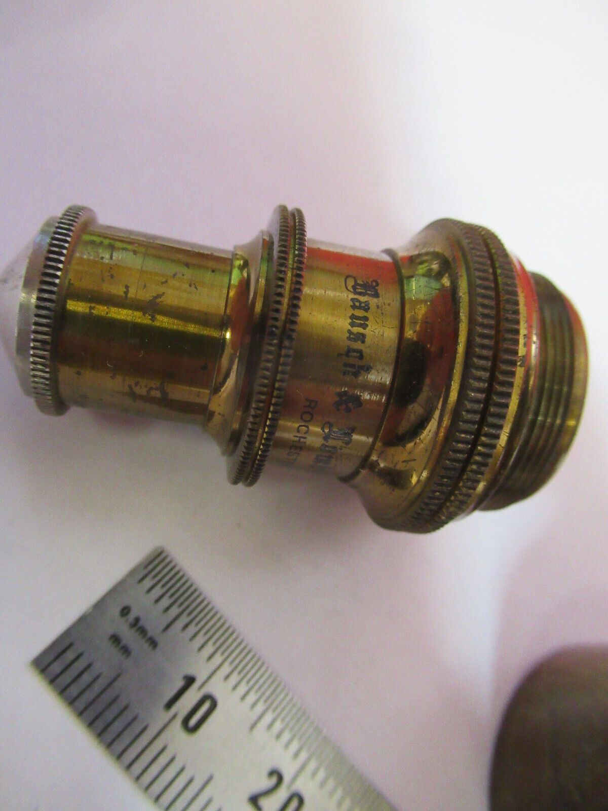 ANTIQUE BRASS BAUSCH LOMB OBJECTIVE  1/6 MICROSCOPE PART AS PICTURED G4-A-57