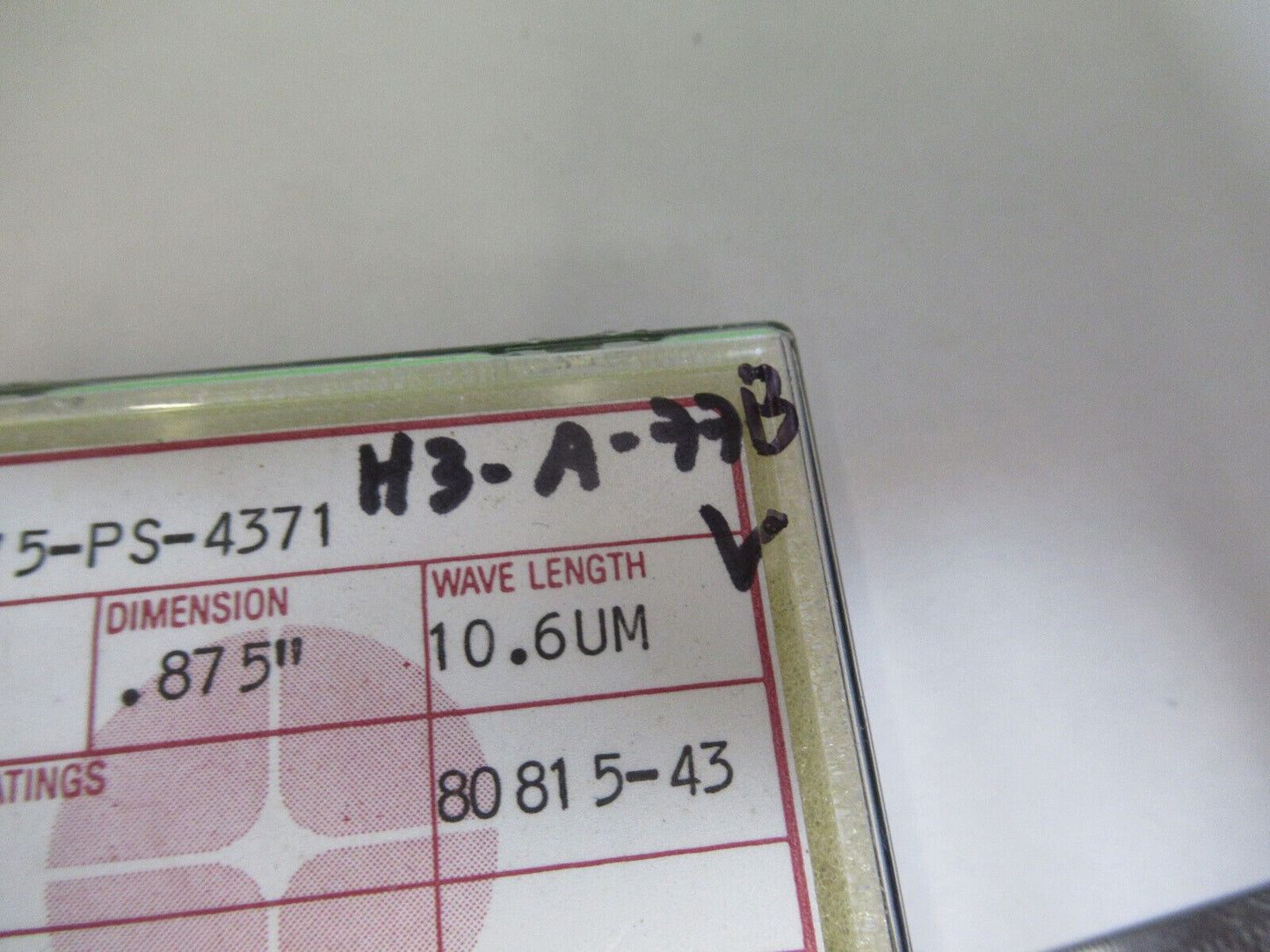 OPTICAL LASER POWER SILICON LENS INFRARED LASER OPTICS AS PICTURED H3-A-77B