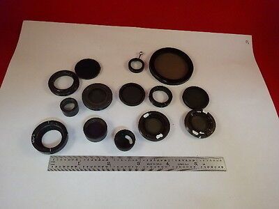 for parts MICROSCOPE PART LOT POLARIZERS POL MOUNTS ETC OPTICS AS IS B#AH-26