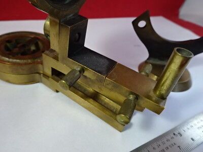 ANTIQUE 1880's BRASS BAUSCH LOMB CONDENSER HOLDER MICROSCOPE PART AS PIC &95-60