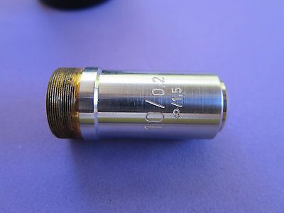 MICROSCOPE OBJECTIVE CARL ZEISS 10 / 0.2 GERMANY OPTICS