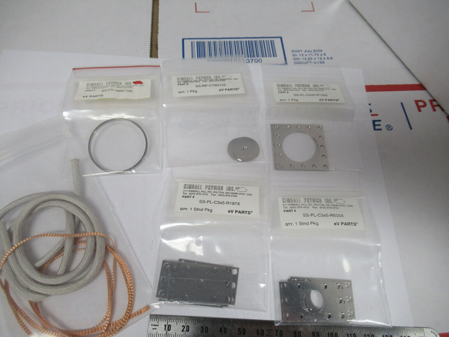 KIMBALL PHYSICS eV PARTS LOT HIGH VACUUM RATED AS PICTURED  #W1-A-22